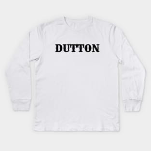 Dutton (Black) Kids Long Sleeve T-Shirt